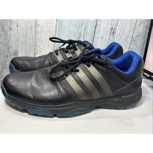 Adidas Q44713 Black Blue Golf Athletic Shoes Mens Size 10.5 USA